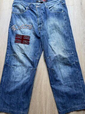 Y2K Lot 29 jeans with embroidered Union Jack flag